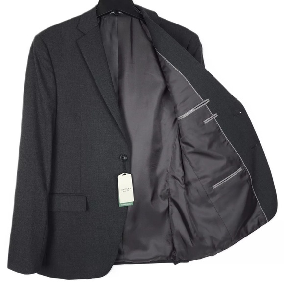 Alfani Men's Slim-Fit Stretch Solid Suit Jacket Charcoal Grey 40R Blazer New Tag - Picture 7 of 13